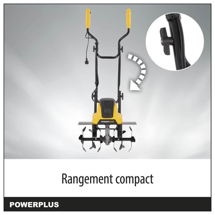 Powerplus Motoculteur Électrique POWXG72010 - 1500 W, 6 Lames, Profondeur de 220 mm et Largeur de 450 mm Powerplus Motoculteur Électrique POWXG72010 - 1500 W, 6 Lames, Profondeur de 220 mm et Largeur de 450 mm