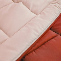 CALGARY - Couette Chaude Microfibre 400gr/m² - Gris Galet & Marron Gi