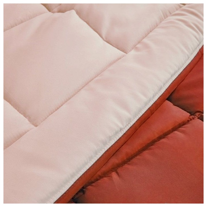 CALGARY - Couette Chaude Microfibre 400gr/m² - Gris Galet & Marron Gingembre - 240 x 260 cm CALGARY - Couette Chaude Microfibre 400gr/m² - Gris Galet & Marron Gingembre - 240 x 260 cm