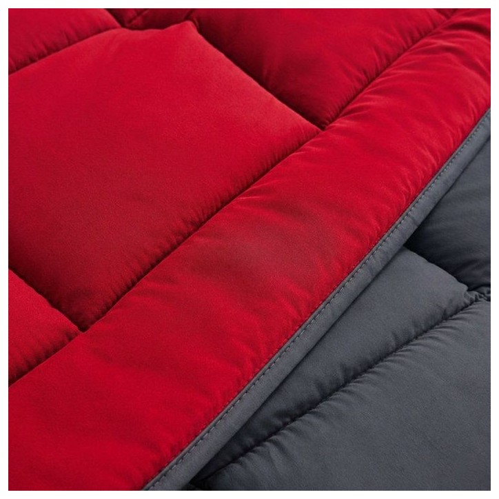 HUDSON - Couette Légere Microfibre - 200gr/m2 - Gris & Rouge - 220 x 240 cm HUDSON - Couette Légere Microfibre - 200gr/m2 - Gris & Rouge - 220 x 240 cm