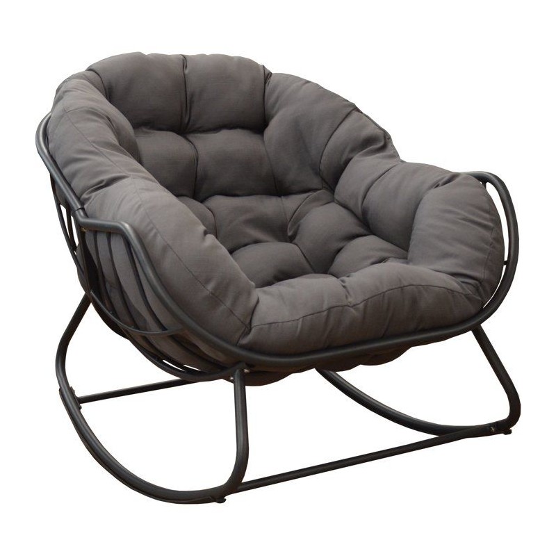Rocking - Proloisirs - Royal II - Acier - Coussin inclus - Gris