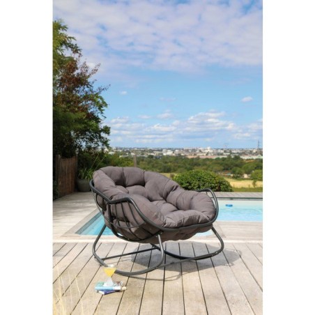 Rocking - Proloisirs - Royal II - Acier - Coussin inclus - Gris