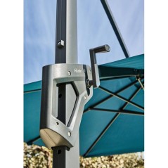 Parasol - Proloisirs - Déporté alu / acier 3x3 - Taupe - 8 inclinais