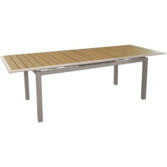 Table de jardin - Rectangulaire - Creme - Aluminium - 8/10 personnes -