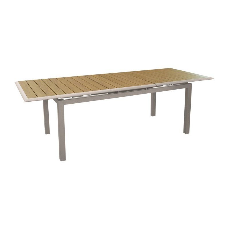 Table de jardin - Rectangulaire - Creme - Aluminium - 8/10 personnes -