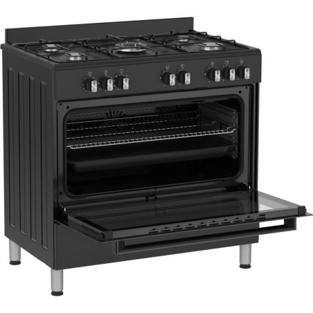 Cuisiniere a gaz - BERTAZZONI - SEL925MN - 5 foyers - 3,6 Kwh - 90 cm - Noir