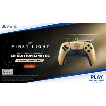 Manette sans fil DualSense - Édition limitée 007 First Light I PS5 et PC