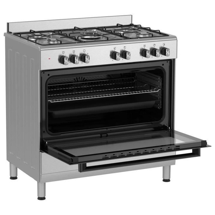 Cuisiniere a gaz - BERTAZZONI - SEL925MX - 5 foyers - 3,6 Kwh - 90 cm - Inox Cuisiniere a gaz - BERTAZZONI - SEL925MX - 5 foyers - 3,6 Kwh - 90 cm - Inox