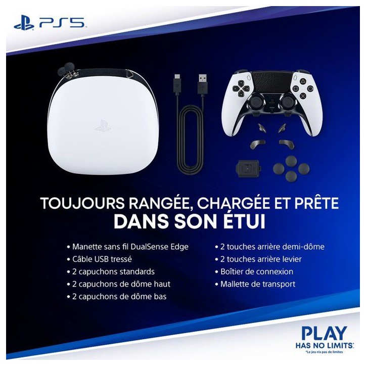 Manette sans fil DualSense Edge™ - Midnight Black I PS5 et PC Manette sans fil DualSense Edge™ - Midnight Black I PS5 et PC