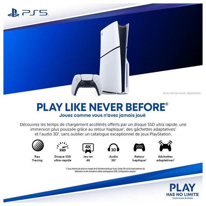Console PlayStation 5 - Edition Standard (Modele Slim avec lecteur CD) Console PlayStation 5 - Edition Standard (Modele Slim avec lecteur CD)
