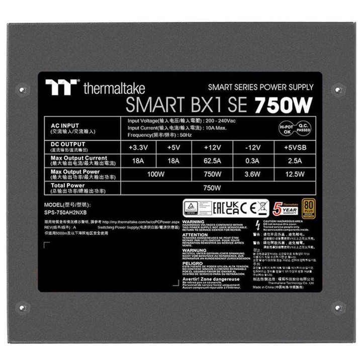 THERMALTAKE SMART BX1 SE - Alimentation PC non modulaire - 750 W - 80Plus Bronze THERMALTAKE SMART BX1 SE - Alimentation PC non modulaire - 750 W - 80Plus Bronze