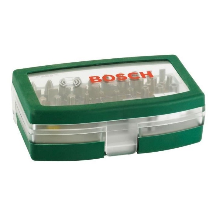 Boîtier d'embouts de vissage courts avec code couleur 31 pieces et 1 porte-embout - BOSCH Boîtier d'embouts de vissage courts avec code couleur 31 pieces et 1 porte-embout - BOSCH