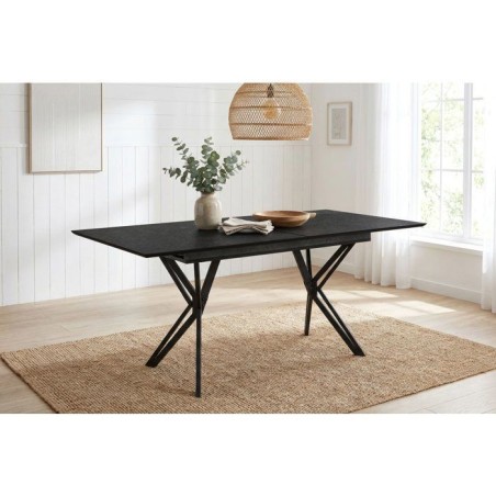 Table a Manger Extensible PULA - Ardoise & Noir - Rectangulaire - 10 p