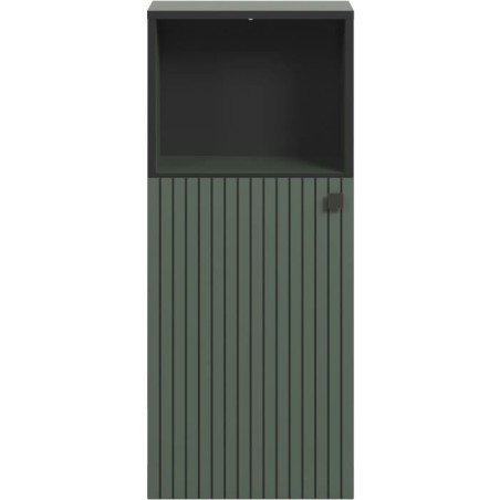 Meuble de salle de bain - Rangement bas - Décor vert sauge et noir -