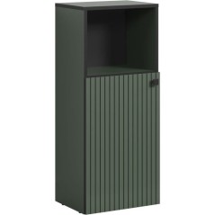 Meuble de salle de bain - Rangement bas - Décor vert sauge et noir -