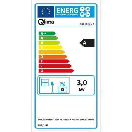 QLIMA SRE3430C2 Poele a pétrole électronique 3 kW pour volume 120m3/48m2, Systeme anti-odeur, Régulation température