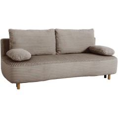 Canapé convertible - 3 places - PYLA - Tissu velours Marron glacé -