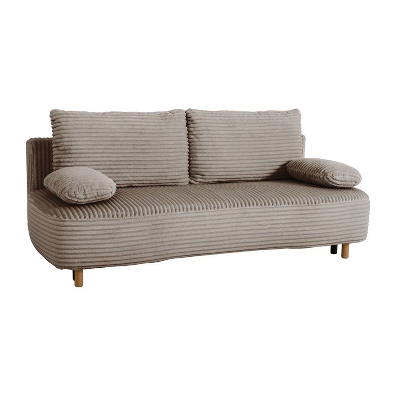 Canapé convertible - 3 places - PYLA - Tissu velours Marron glacé -