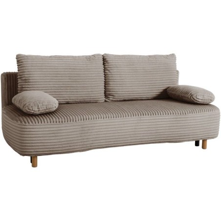Canapé convertible - 3 places - PYLA - Tissu velours Marron glacé -