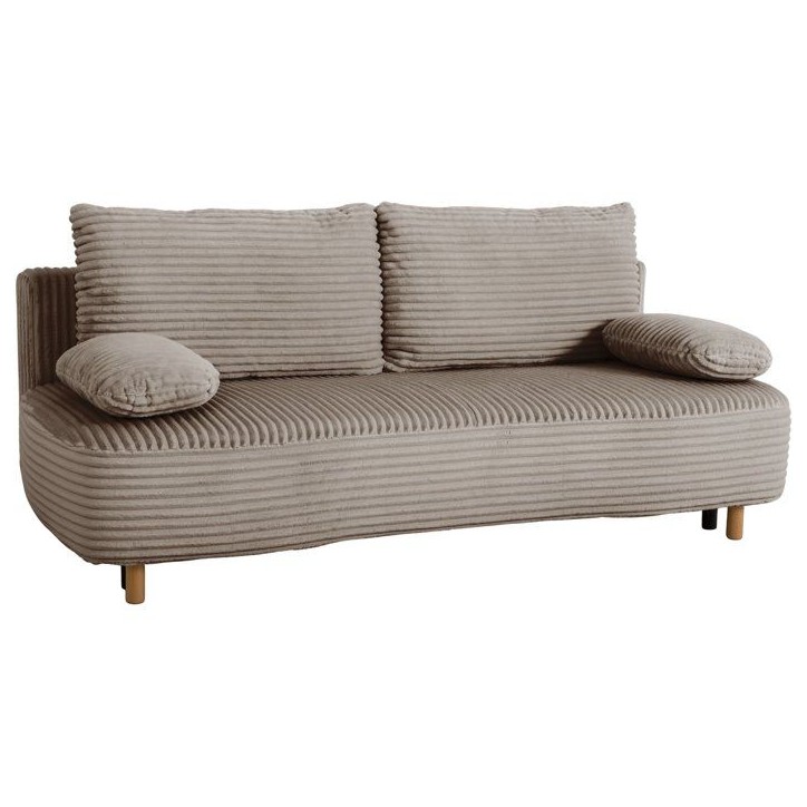 Canapé convertible - 3 places - PYLA - Tissu velours Marron glacé - Coffre - 203 x 95 x 89 cm Canapé convertible - 3 places - PYLA - Tissu velours Marron glacé - Coffre - 203 x 95 x 89 cm