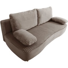 Canapé convertible - 3 places - PYLA - Tissu velours Marron glacé -
