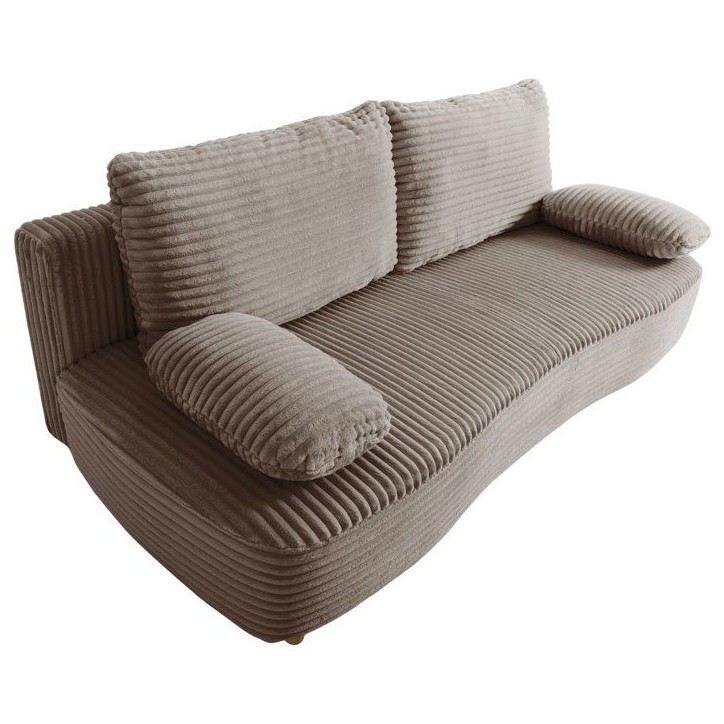 Canapé convertible - 3 places - PYLA - Tissu velours Marron glacé - Coffre - 203 x 95 x 89 cm Canapé convertible - 3 places - PYLA - Tissu velours Marron glacé - Coffre - 203 x 95 x 89 cm