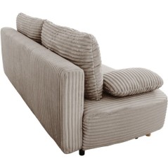 Canapé convertible - 3 places - PYLA - Tissu velours Marron glacé -