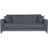 Canapé convertible 3 places - BERGAMO - Tissu gris foncé - 2 coussin