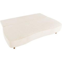 Canapé convertible - 3 places - PYLA - Tissu velours Perle - Coffre -