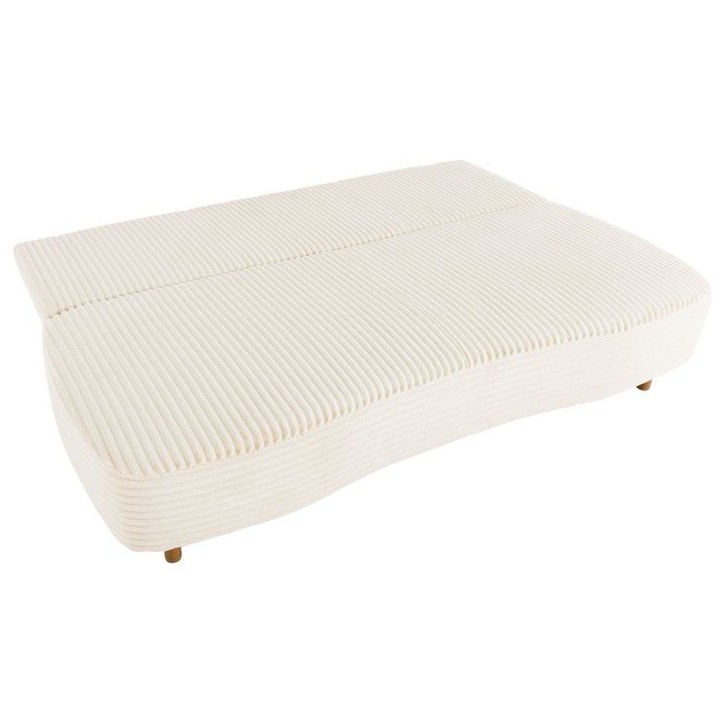 Canapé convertible - 3 places - PYLA - Tissu velours Perle - Coffre - 203 x 95 x 89 cm