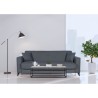 Canapé convertible 3 places - BERGAMO - Tissu gris foncé - 2 coussin