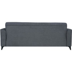 Canapé convertible 3 places - BERGAMO - Tissu gris foncé - 2 coussin