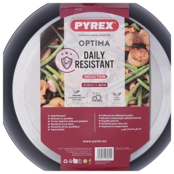 Poele profonde - PYREX - 1455027 - En aluminium forgé - Antiadhésif - 28 cm - Sans PFAS Poele profonde - PYREX - 1455027 - En aluminium forgé - Antiadhésif - 28 cm - Sans PFAS