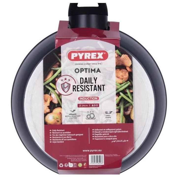 Poele profonde - PYREX - 1455025 - En aluminium forgé - Antiadhésif - 24 cm - Sans PFAS Poele profonde - PYREX - 1455025 - En aluminium forgé - Antiadhésif - 24 cm - Sans PFAS