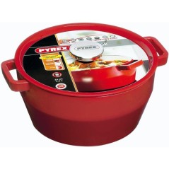 Cocotte ronde - PYREX - Slow Cook - 24 cm - Rouge