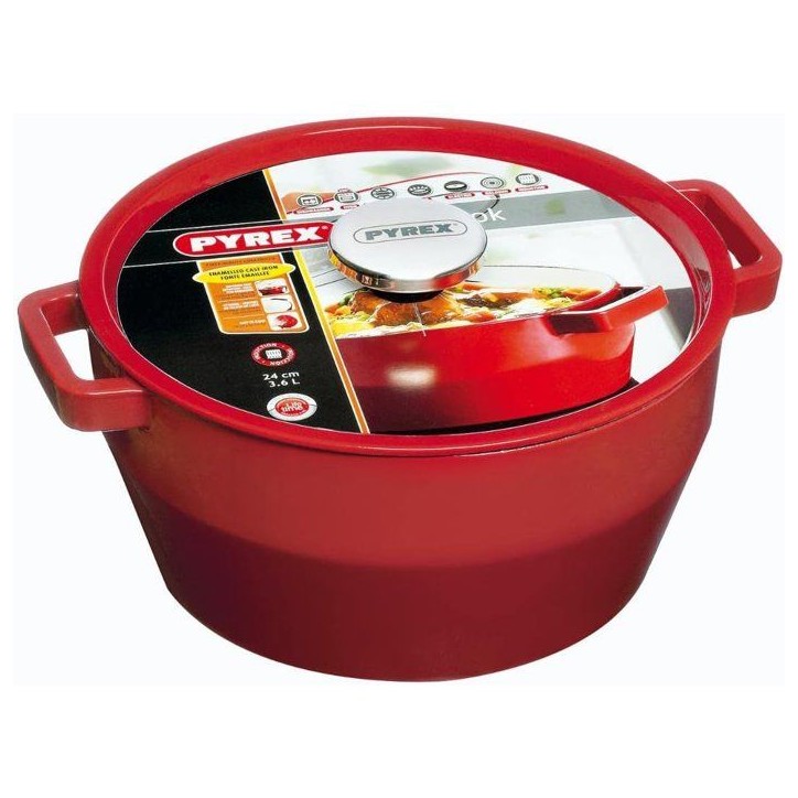 Cocotte ronde - PYREX - Slow Cook - 24 cm - Rouge Cocotte ronde - PYREX - Slow Cook - 24 cm - Rouge