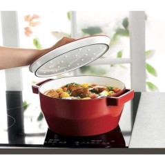 Cocotte ronde - PYREX - Slow Cook - 24 cm - Rouge
