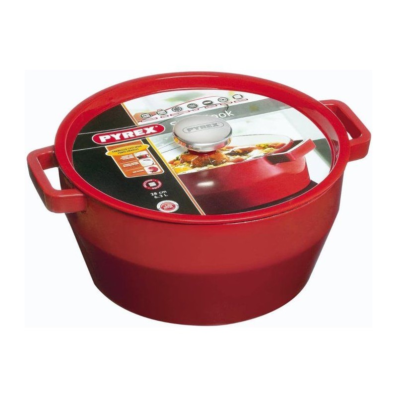 Cocotte ronde - PYREX - Slow Cook - 28 cm - Rouge