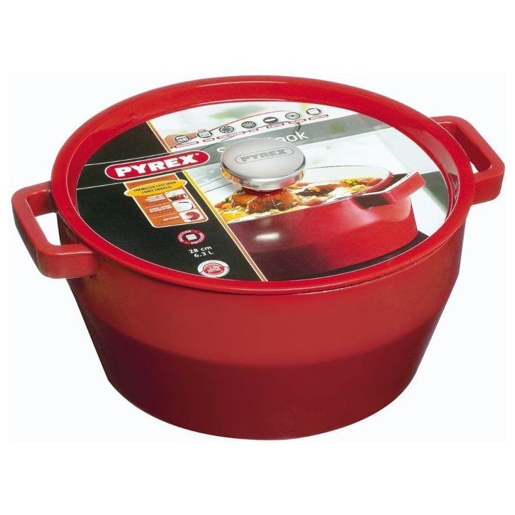 Cocotte ronde - PYREX - Slow Cook - 28 cm - Rouge Cocotte ronde - PYREX - Slow Cook - 28 cm - Rouge