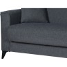 Canapé convertible 3 places - BERGAMO - Tissu gris foncé - 2 coussin