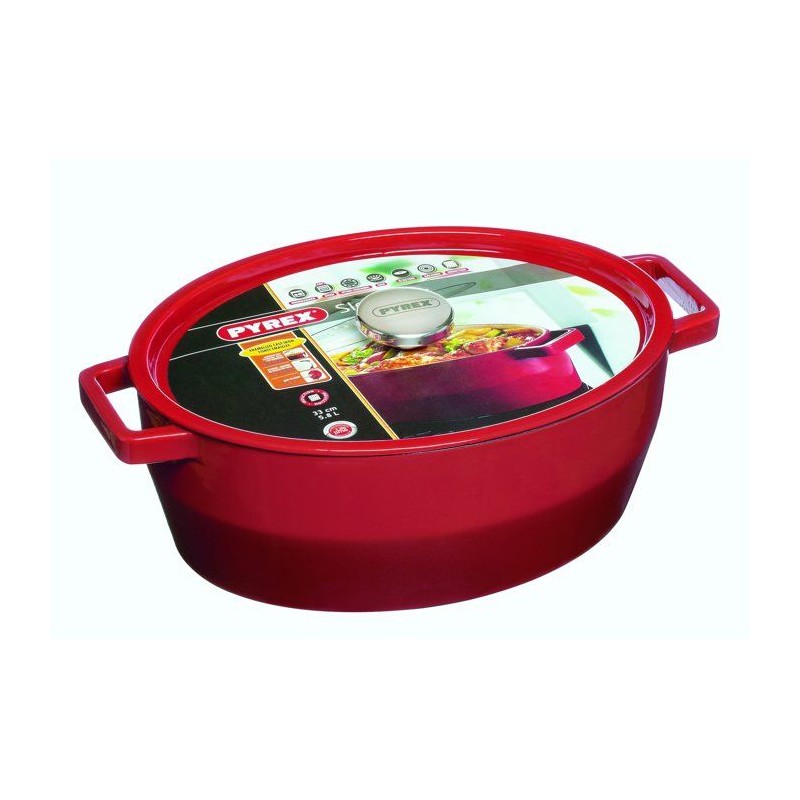 Cocotte ovale - PYREX - Slow Cook - 29 cm - Rouge