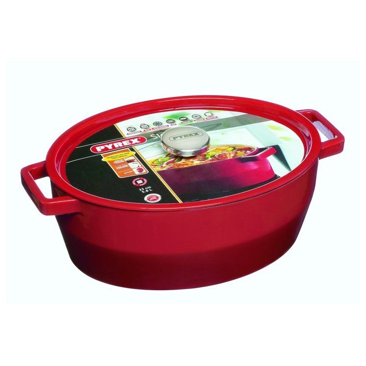 Cocotte ovale - PYREX - Slow Cook - 29 cm - Rouge Cocotte ovale - PYREX - Slow Cook - 29 cm - Rouge