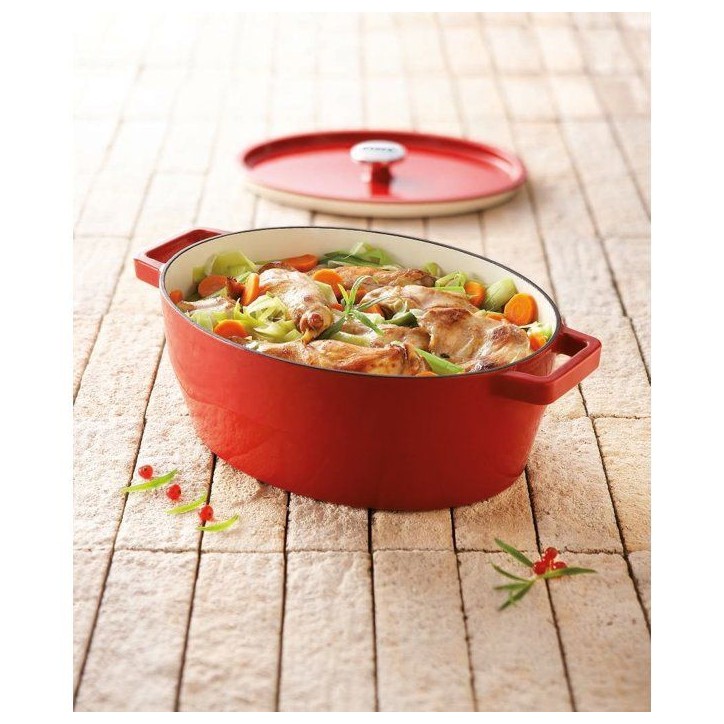 Cocotte ovale - PYREX - Slow Cook - 29 cm - Rouge Cocotte ovale - PYREX - Slow Cook - 29 cm - Rouge