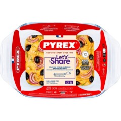 Plat a four rectangulaire - PYREX - Let's Share - 27 x 17 cm - Verre