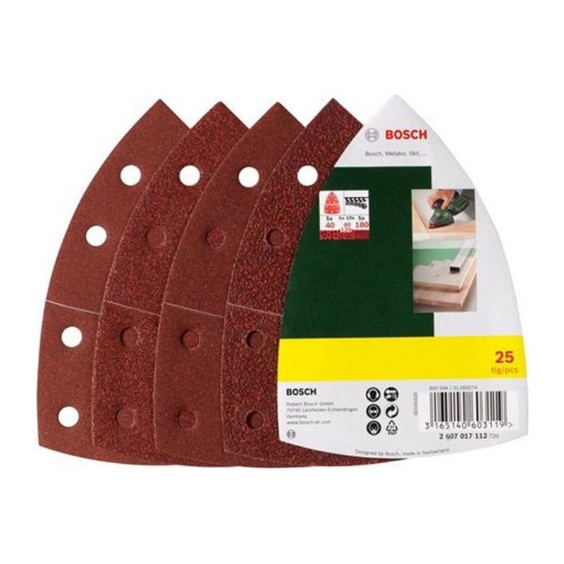 Assortiment de 25 disques abrasifs Bosch - Pour Ponceuses Multi, Grain Assortiment de 25 disques abrasifs Bosch - Pour Ponceuses Multi, Grain