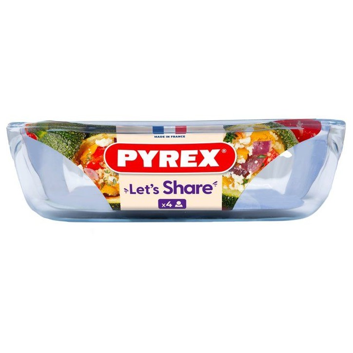 Plat a four carré - PYREX - Let's Share - 29 x 23 cm - Verre Plat a four carré - PYREX - Let's Share - 29 x 23 cm - Verre