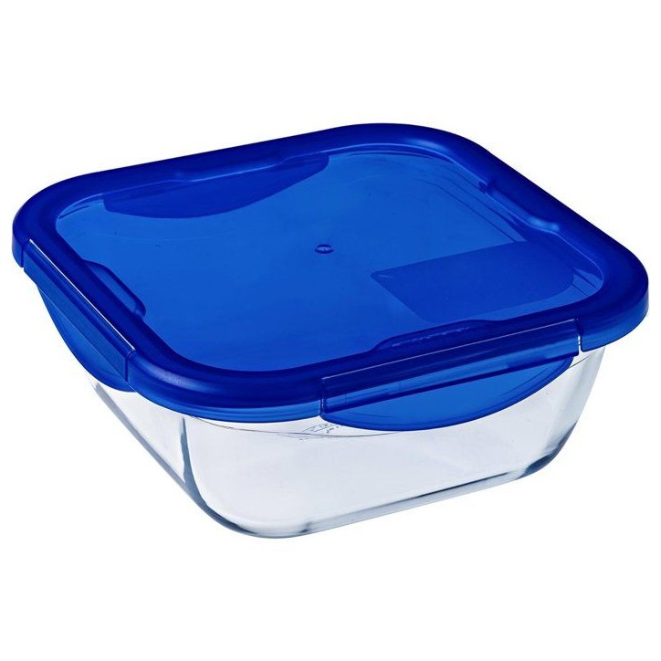 Lot de 2 boîtes de conservation carrées - PYREX - COOK & GO - Hermétique - 0,8 L et 1,9 L - Verre Lot de 2 boîtes de conservation carrées - PYREX - COOK & GO - Hermétique - 0,8 L et 1,9 L - Verre