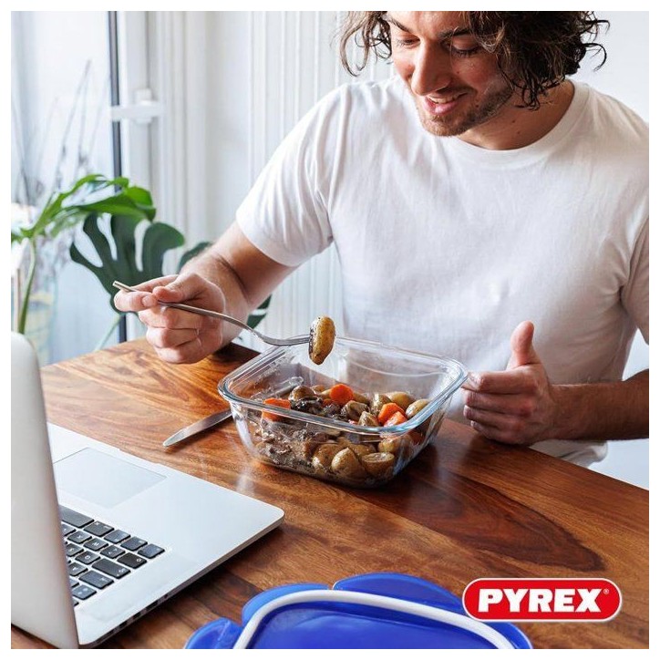 Lot de 2 boîtes de conservation carrées - PYREX - COOK & GO - Hermétique - 0,8 L et 1,9 L - Verre Lot de 2 boîtes de conservation carrées - PYREX - COOK & GO - Hermétique - 0,8 L et 1,9 L - Verre