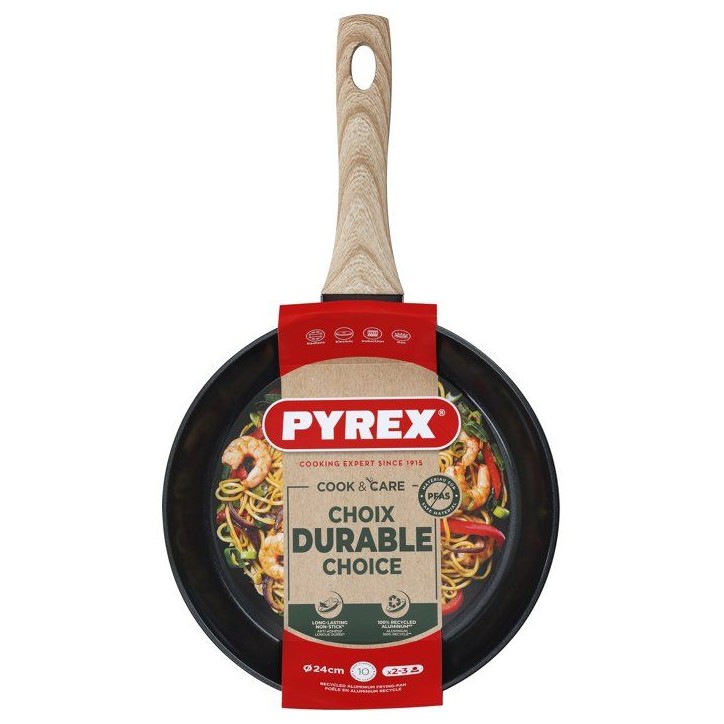 Poele - PYREX - Cook & Care - 24 cm - Anti-adhérent - Induction - Sans PFAS Poele - PYREX - Cook & Care - 24 cm - Anti-adhérent - Induction - Sans PFAS
