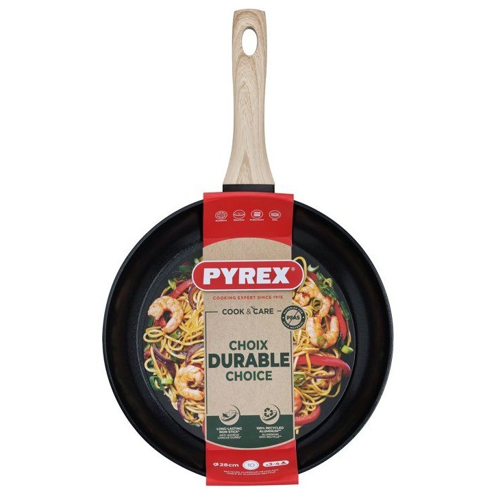 Poele - PYREX - Cook & Care - 28 cm - Anti-adhérent - Induction - Sans PFAS Poele - PYREX - Cook & Care - 28 cm - Anti-adhérent - Induction - Sans PFAS